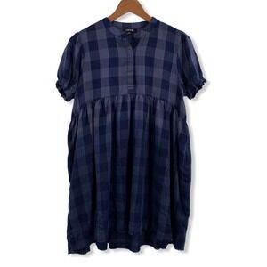 Joe's Jeans Blue Buffalo Plaid Dress New L‎ 12-14
